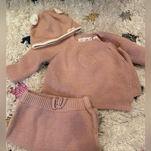 Zara 0-3 month baby girl knit set
